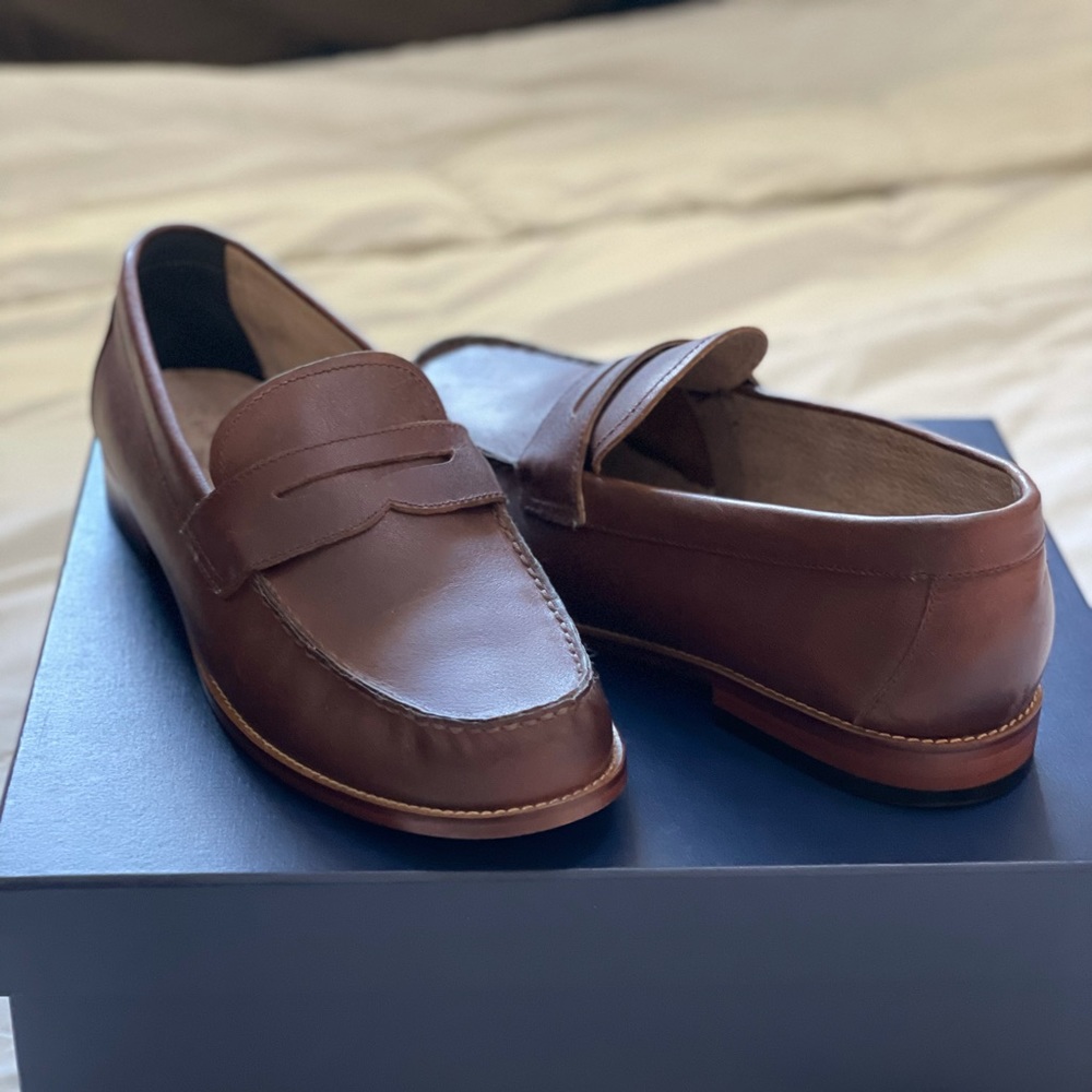 Banana republic brown leather loafers